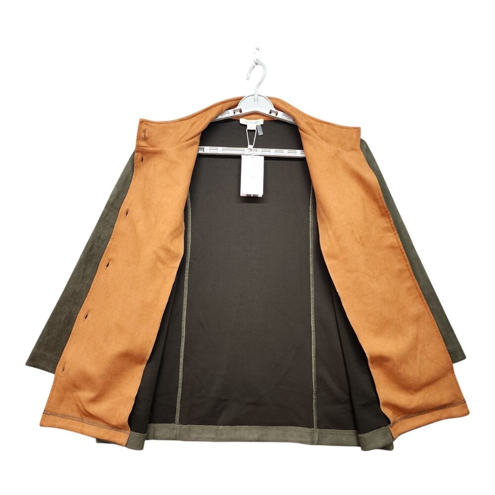 NWT Simply Noelle Jacket Blazer Women L/XL 12-14 Green Orange Faux Suede Militar - Picture 10 of 16